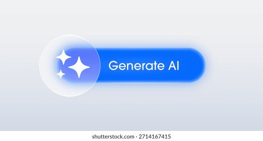 Los Botones de interfaz de vidrio líquido modernos con luz para IA generan. Formas rectangulares redondeadas en diseño de estilo de morfismo de vidrio para diseño de interfaz de usuario e interfaz de Sitio web, o App. Ilustración vectorial.