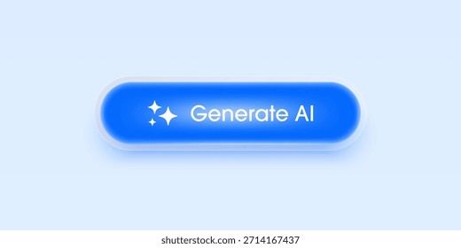 Los Botones de interfaz de vidrio líquido modernos para IA generan. Formas rectangulares redondeadas en elemento de diseño de estilo de morfismo de vidrio para diseño de interfaz de usuario e interfaz de Sitio web, o App. Ilustración vectorial.