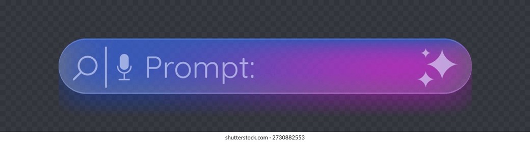 Modernos botões de interface de vidro líquido com luz neon gradiente para gerar IA. Formas retangulares arredondadas em design de estilo glassmorphism para design de interface do usuário e interface de site escuro ou aplicativos. Vetor.