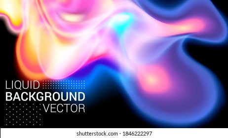 Modern liquid horizontal background. Abstract plasma. Yellow and blue lights. Soft light spectral colors. Spectacular texture with chaotic waves. Trendy minimalistic look for mobile phones, cards.