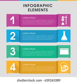 Modern liquid infographic template. infographic design with liquid icons includes sponge, test tube. can be used for presentation, diagram, annual report, web design.
