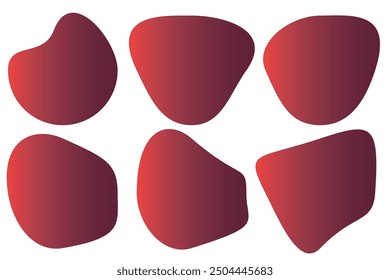  Modern liquid irregular amoeba blob shape abstract elements graphic flat style design fluid vector illustration set banner simple shape template for presentation, flyer, isolated on white background