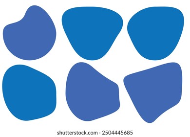  Líquido moderno irregular amoeba forma de mancha Elementos abstractos diseño gráfico de estilo plano fluido conjunto de Ilustración vectorial Anuncio Plantilla de forma simple para presentación, volante, aislado sobre fondo blanco