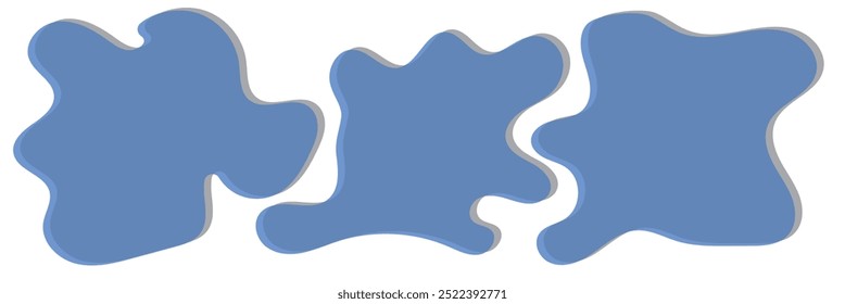 Moderno líquido irregular amoeba blob forma elementos abstratos design gráfico estilo plano fluido vetor ilustração definir banner modelo de forma simples para apresentação, folheto, isolado no fundo branco