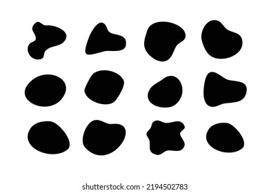  Blob líquido moderno irregular. conjunto de ilustración vectorial de fluido de diseño plano. gráfico de elementos abstractos de forma. Ilustración del vector