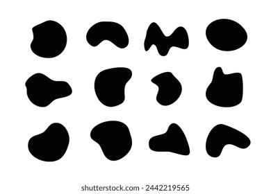  Modern liquid irregular blob. flat style design fluid vector illustration set. shape abstract elements graphic. Vector illustration
