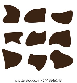 Moderne flüssige unregelmäßige Blob-Form abstrakte Elemente Grafik flache Stil Design Fluid Vektorillustration Set Design eps 10