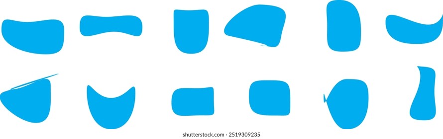 Moderne Flüssigkeit unregelmäßige Blobform abstrakte Elemente Grafik flachen Stil Design Fluid Vektor Illustration Set.