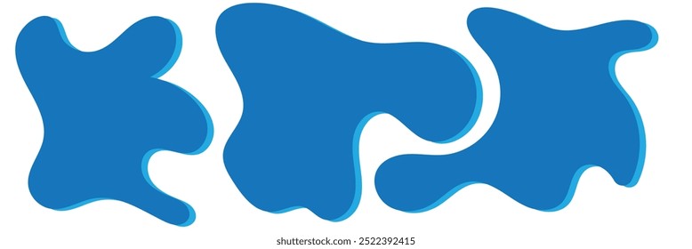  Conjunto de Ilustración vectorial de fluidos de diseño de estilo plano gráfico de Elementos abstractos de forma de mancha irregular líquida moderna.