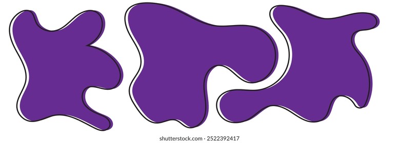  Modern liquid irregular blob shape abstract elements graphic flat style design fluid vector illustration set.
