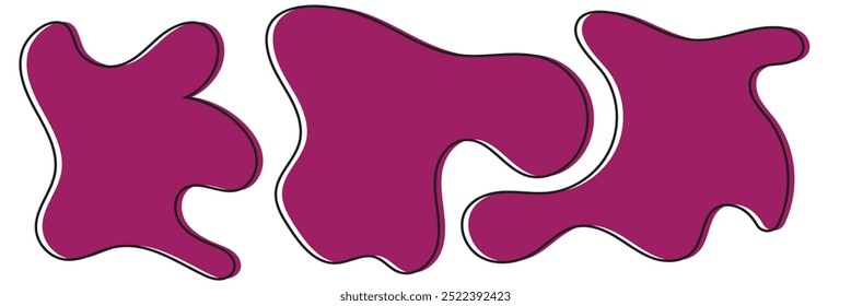  Moderne Flüssigkeit unregelmäßige Blobform abstrakte Elemente Grafik flachen Stil Design Fluid Vektor Illustration Set.