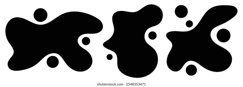 Elementos abstratos de forma irregular de blob líquido moderno.