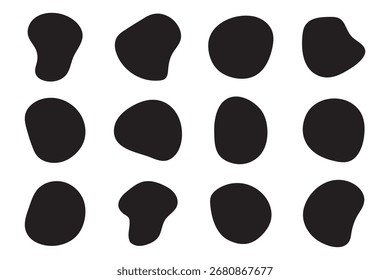 Moderne Flüssigkeit unregelmäßige Blobform abstrakte Elemente Grafik flachen Stil Design Fluid Vektor Illustration Set.