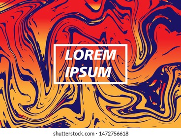 Modern liquid marble design A4, Abstract marble texture with gradient colored liquid paints. Splash trends paints. For Banner, poster, flyer, business cards, Social Media, cover, packaging.