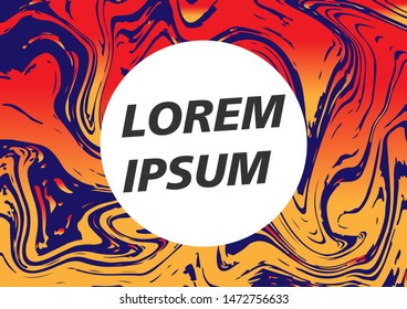 Modern liquid marble design A4, Abstract marble texture with gradient colored liquid paints. Splash trends paints. For Banner, poster, flyer, business cards, Social Media, cover, packaging.