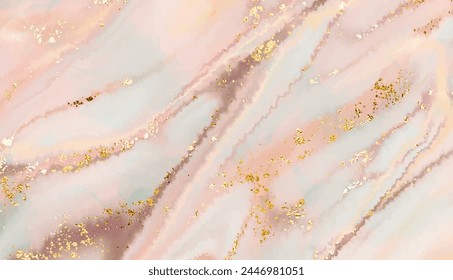 Modern liquid marble stone background design with natural texture and gold sequins.