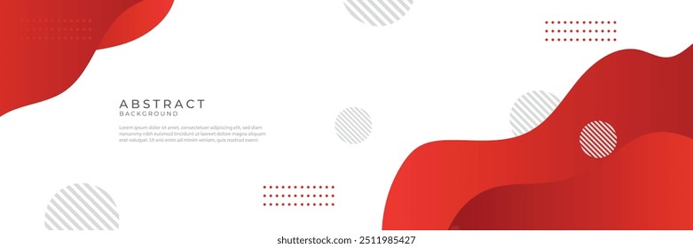 Fundo abstrato vermelho líquido moderno. Modelo de banner de vetor fluido branco vermelho para mídias sociais, sites. Formas onduladas