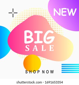 modern liquid shape design for social media advertisement