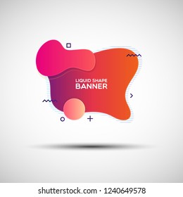Modern liquid shape gradient sale banner. Vector illustration of abstract colorful fluid banner made of different simple shapes for your graphic and web design