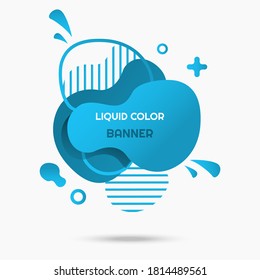 Moderne flüssige Form und Splash mit blauem Farbverlauf, 3D-Vorlage für Banner.