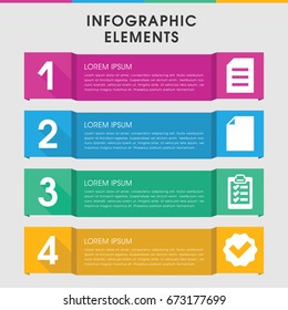 Modern list infographic template. infographic design with list icons includes clipboard, tick. can be used for presentation, diagram, annual report, web design.