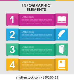 Modern literature infographic template. infographic design with literature icons includes book. can be used for presentation, diagram, annual report, web design.