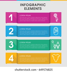 Modern little infographic template. infographic design with little icons includes baby onesie, baby food. can be used for presentation, diagram, annual report, web design.