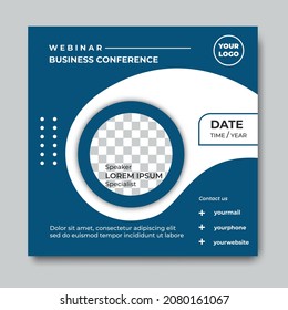 Modern live social media post template with blue color concept design. Suitable for social media post template, webinar, seminar, daring banner, online education, marketing, flyer, ads, etc.