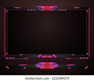 Modern Live Stream Overlay Webcam Video Border Frame Template