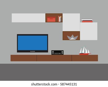 Modern Living Room Interior Design Vector Stock Vector (Royalty Free ...