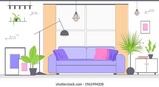 modern living room interior empty no people apartment horizontal