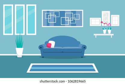 modern living room interior vector design