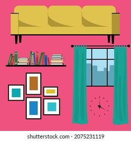 Modern living room. Set of elements for the living room