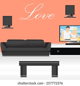 Modern living room/ Vector illustration