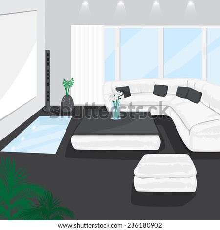 modern living room vector illustration graphic stock vector (royalty