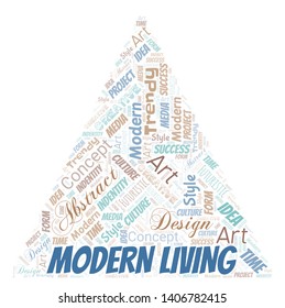Modern Living word cloud. Wordcloud made with text only.