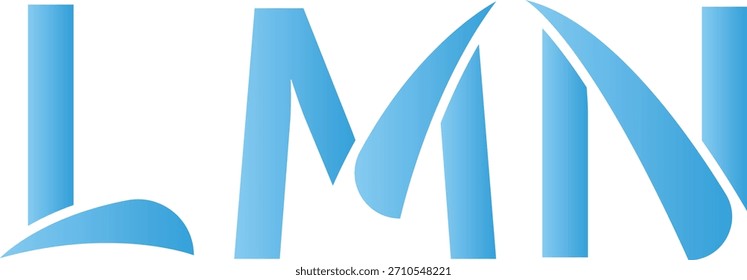 Logotipo LMN moderno con degradado azul