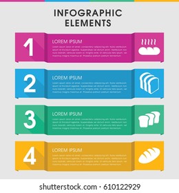 Modern loaf infographic template. infographic design with loaf icons includes bread. can be used for presentation, diagram, annual report, web design. 