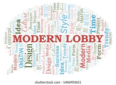 Modern Lobby word cloud. Wordcloud made with text only.