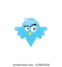 Modern location icon logo vector abstract bird logotype.	
