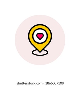 modern location of love logo