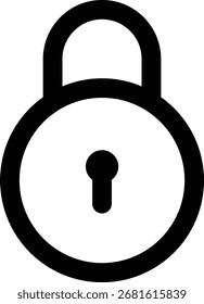 Modern lock icon symbolizing security and privacy. Ideal for apps, websites, and digital protection project