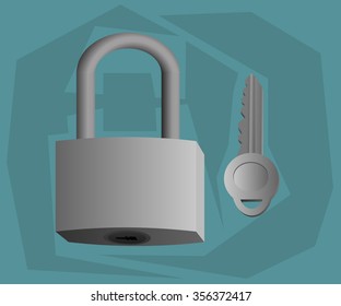 Modern lock and a padlock
