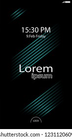 Modern Lock Screen for Mobile Apps. Vector Illustration. 