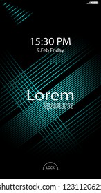 Modern Lock Screen for Mobile Apps. Vector Illustration. 