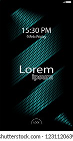 Modern Lock Screen for Mobile Apps. Vector Illustration. 