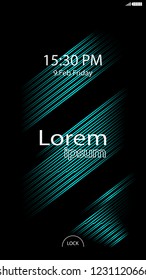 Modern Lock Screen for Mobile Apps. Vector Illustration. 