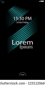 Modern Lock Screen for Mobile Apps. Vector Illustration. 