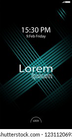 Modern Lock Screen for Mobile Apps. Vector Illustration. 