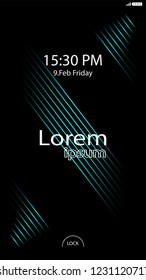Modern Lock Screen for Mobile Apps. Vector Illustration. 